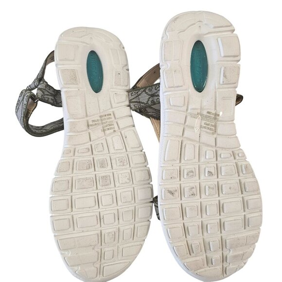 Cheeks Fit Body By Tony Little Women’s Sandals 8M Green & Gray Geometric - Picture 9 of 12